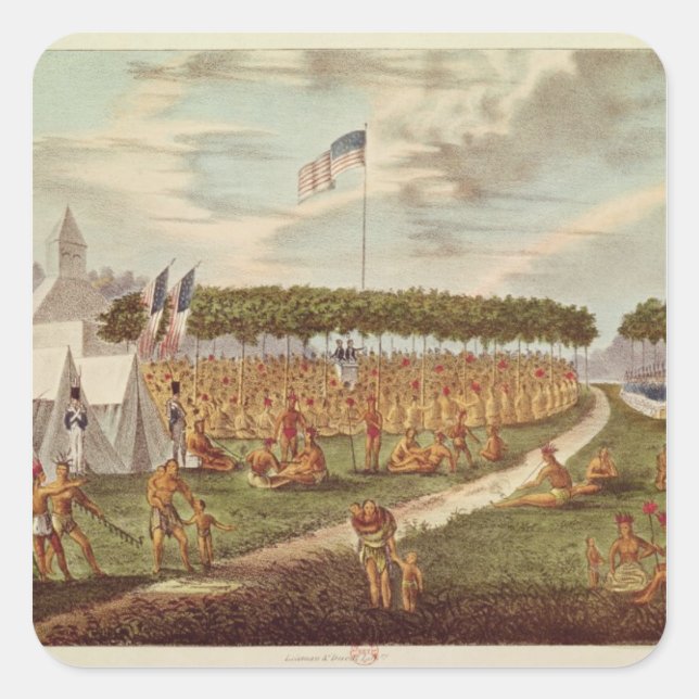 Adesivo Quadrado Vista do Tratado de Excelente Realizado em Prairie (Frente)