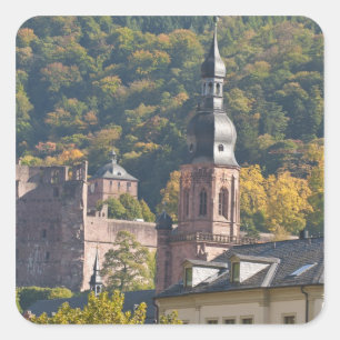 Adesivo Quadrado Vista do Velho Centro de Heidelberg