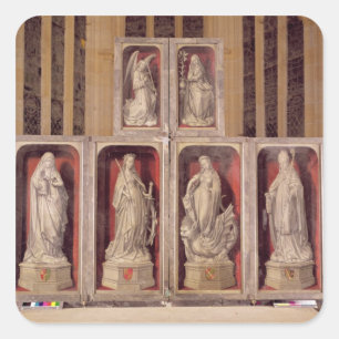 Adesivo Quadrado Vista dos painéis do altarpiece fechado