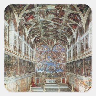 Adesivo Quadrado Vista interior da capela de Sistine