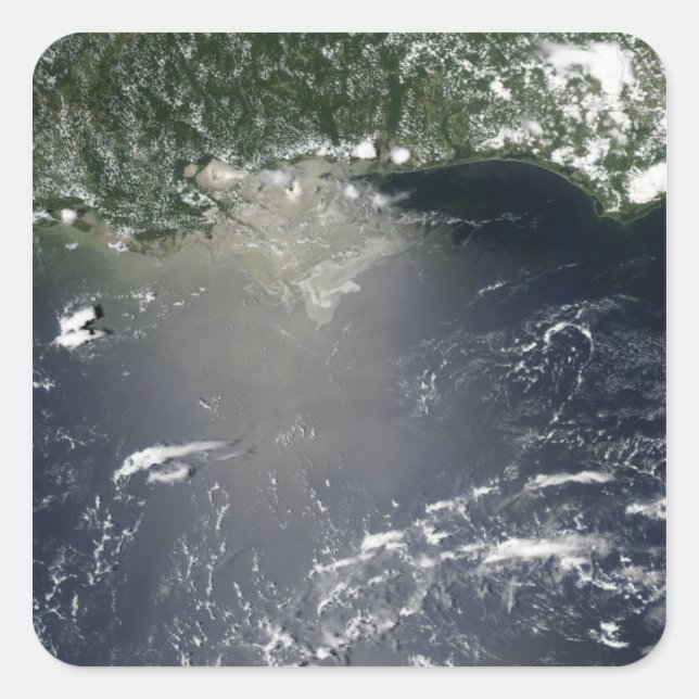 Adesivo Quadrado Vista por satélite das fugas de petróleo (Frente)