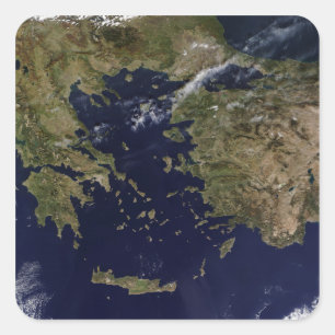 Adesivo Quadrado Vista satélite da piscina e da Turquia