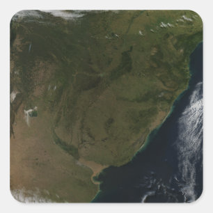 Adesivo Quadrado Vista satélite de Ámérica do Sul