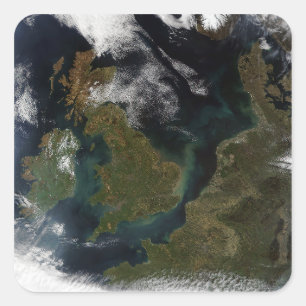 Adesivo Quadrado Vista satélite de Europa do Norte
