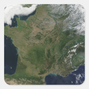 Adesivo Quadrado Vista satélite de France