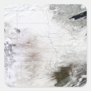 Adesivo Quadrado Vista satélite de uma tempestade maciça do inver