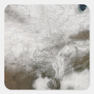 Adesivo Quadrado Vista satélite de uma tempestade severa do invern