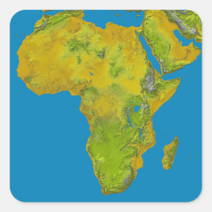 Adesivo Quadrado Vista topográfica de África