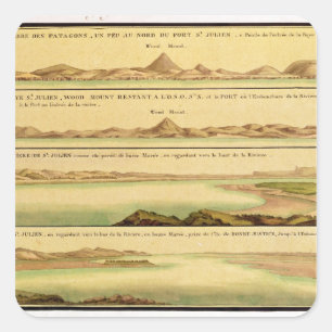 Adesivo Quadrado Vistas do porto de San juliano, Patagonia