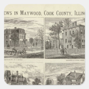 Adesivo Quadrado Vistas em Maywood, o Condado de Cook, Illinois