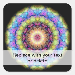 Adesivo Quadrado Vitral do arco-íris