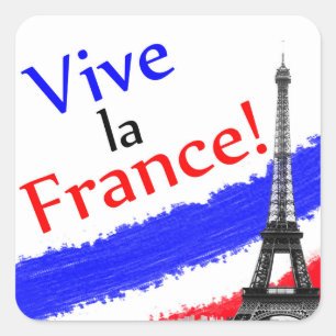 Adesivo Quadrado Viva a França!