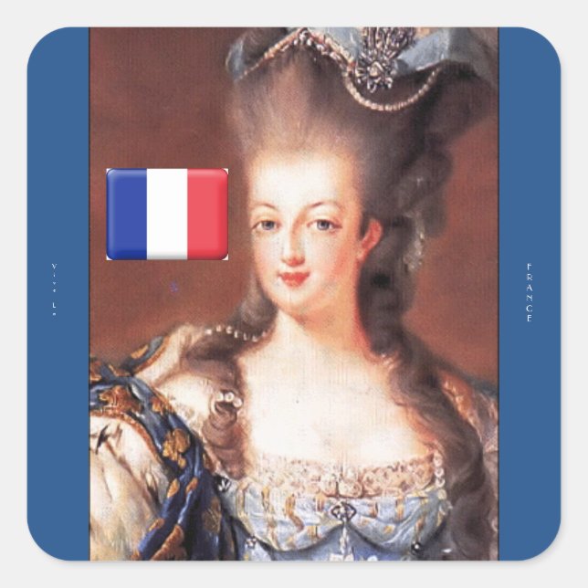 Adesivo Quadrado Vive La France Marie Antoinette Stickers (Frente)