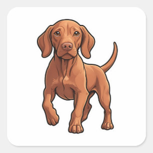 Adesivo Quadrado Vizsla Sticker