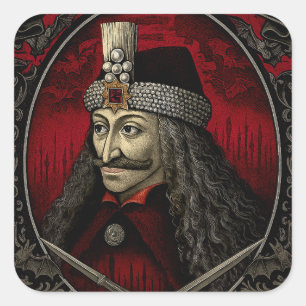 Adesivo Quadrado Vlad Dracula Gótica Sticker - Horror Vampiro Escur