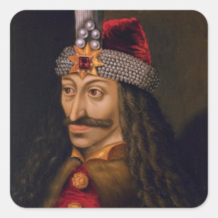 Adesivo Quadrado Vlad tepes Impaler Voivode retrato Dracula histori