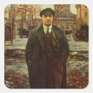 Adesivo Quadrado Vladimir Ilyich Lenin em Smolny, c.1925