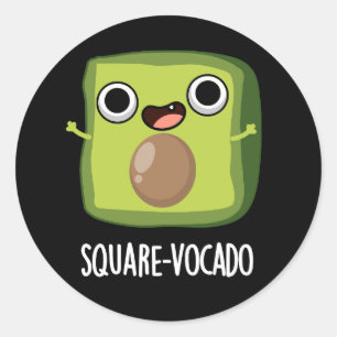 Adesivo Quadrado-vocado Funny Cube Abacate Piada Fundo Esc
