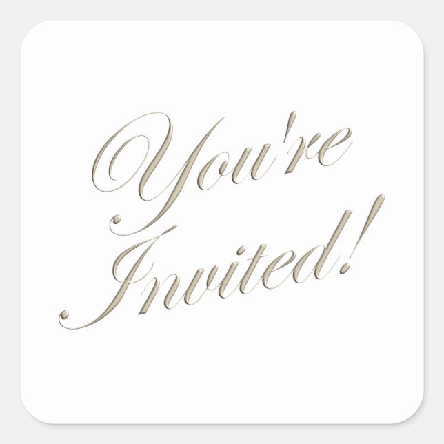 Adesivo Quadrado Você é Convidado para Envelope de Casamento (Frente)