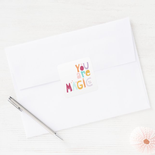 Adesivo Quadrado Você é mágica (Envelope)