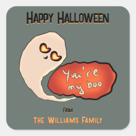 Adesivo Quadrado Você é meu Boo | Cute Halloween 