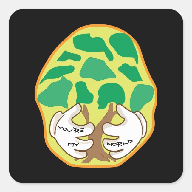 Adesivo Quadrado Você é o meu mundo (Frente)