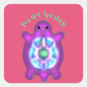 Adesivo Quadrado Você É Uma Tartaruga Espetacular Presente Personal