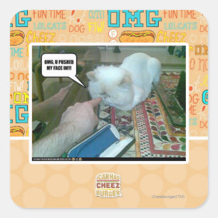 Adesivo Quadrado Você empurrou meu rosto para dentro!