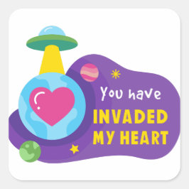 Adesivo Quadrado Você invadiu meu coração