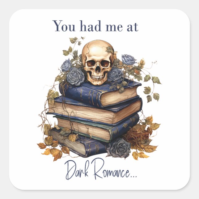 Adesivo Quadrado Você me conquistou com Dark Romance (Frente)
