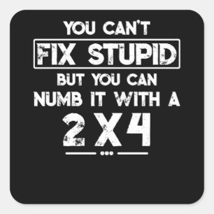 Adesivo Quadrado Você Não Consegue Corrigir O Estúpido Mas Você