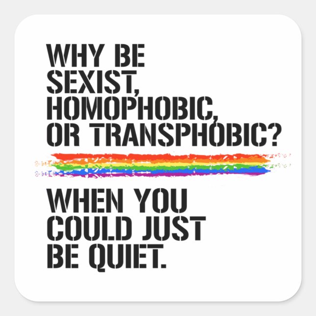 Adesivo Quadrado Você poderia ser uma camiseta silenciosa (Frente)