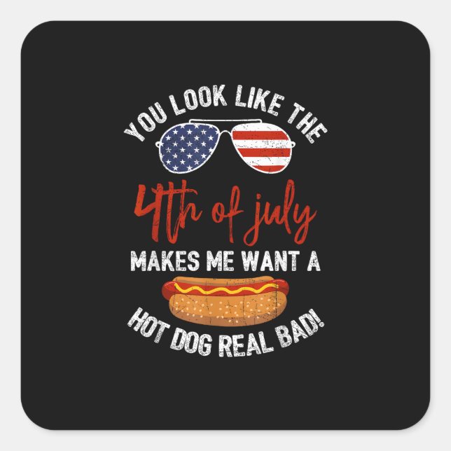 Adesivo Quadrado Você Se Parece Com O Patriótico Do Dia 4 De Julho (Frente)