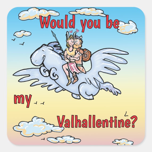 Adesivo Quadrado Você seria meu Valhallentine? (Frente)