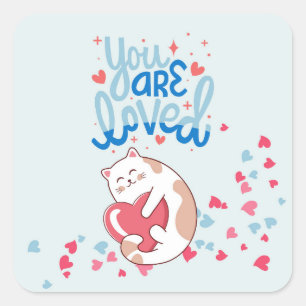Adesivo Quadrado Vocês São Gatos Adorados