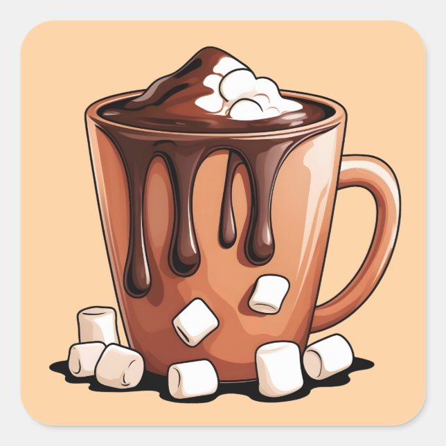 Adesivo Quadrado Volcano Hot Chocolate Dream Mug sticker (Frente)