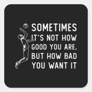 Adesivo Quadrado Voleibol Não é tão bom jogador de voleibol