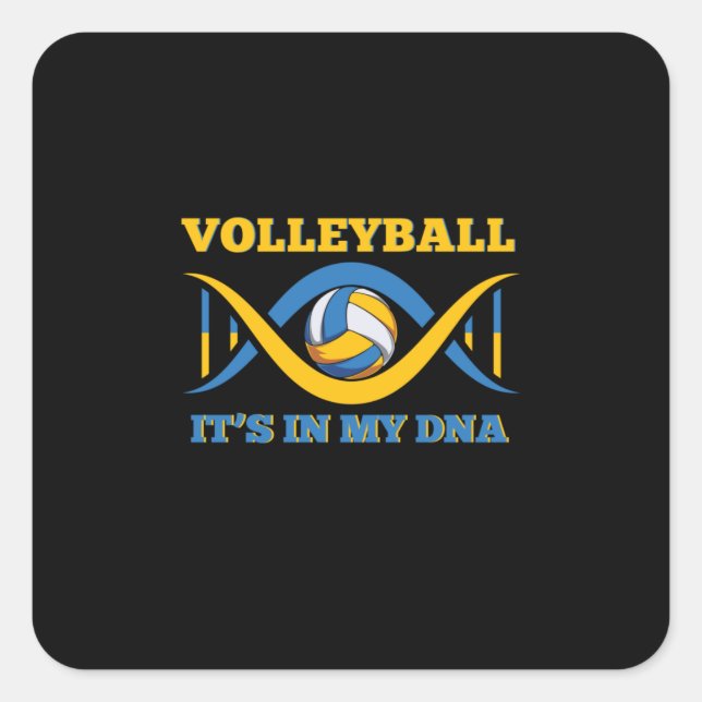 Adesivo Quadrado Volleyball Player | Volleyball It Is In My Dna (Frente)