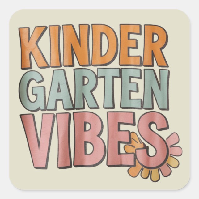 Adesivo Quadrado Voltar ao jardim de infância pré K 1º ano (Frente)