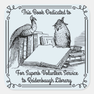 Adesivo Quadrado Voluntários da Biblioteca do Sticker. Nome da esco