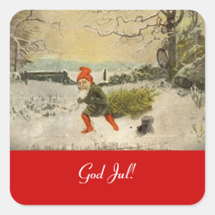 Adesivo Quadrado Vomtage Nisse que traz em casa a árvore de Natal