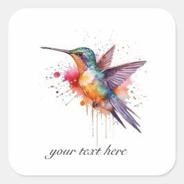 Adesivo Quadrado Voo Colorido, personalizado de beija-flor-d-água