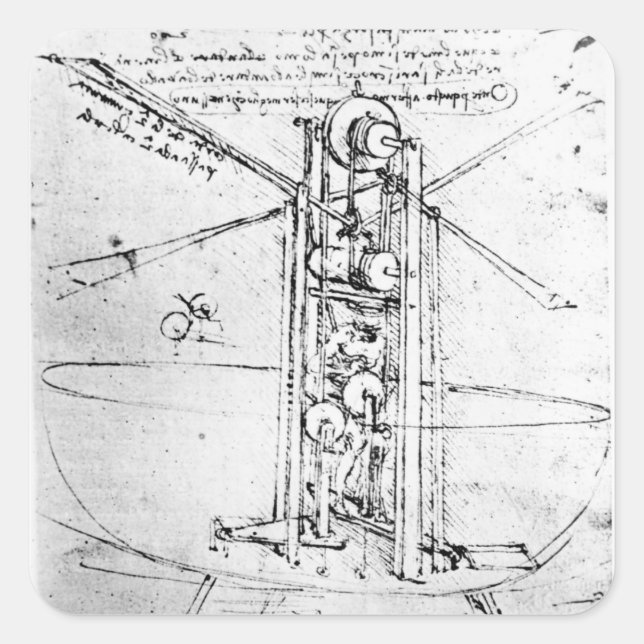 Adesivo Quadrado Voo de asa de pássaro em pé vertical (Frente)