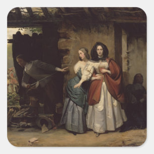 Adesivo Quadrado Voo de Henrietta-Maria France, Rainha de