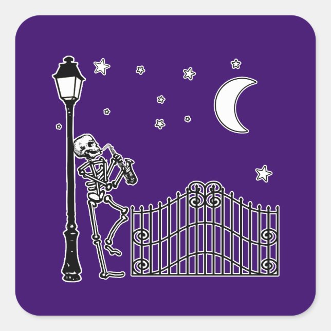 Adesivo Quadrado Voodoo Jazz Saxofone Player (Frente)