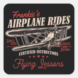 Adesivo Quadrado Voos Personalizados De Avião Trazem Lições De Voo 