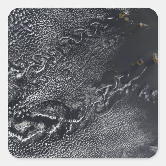 Adesivo Quadrado Vórtices em nuvem sobre as ilhas de Cabo Verde (Frente)