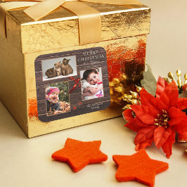 Adesivo Quadrado Vossa Fotografias Rustic Wood Natal Sticker