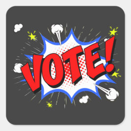 Adesivo Quadrado Votação Retroativa Saia da Votação e Cartoon do 70