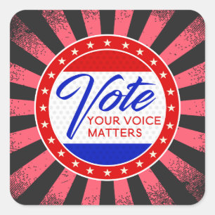 Adesivo Quadrado Votar sua voz é importante para os raios estelares